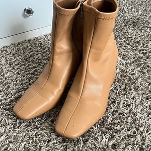 Faux leather boot heels